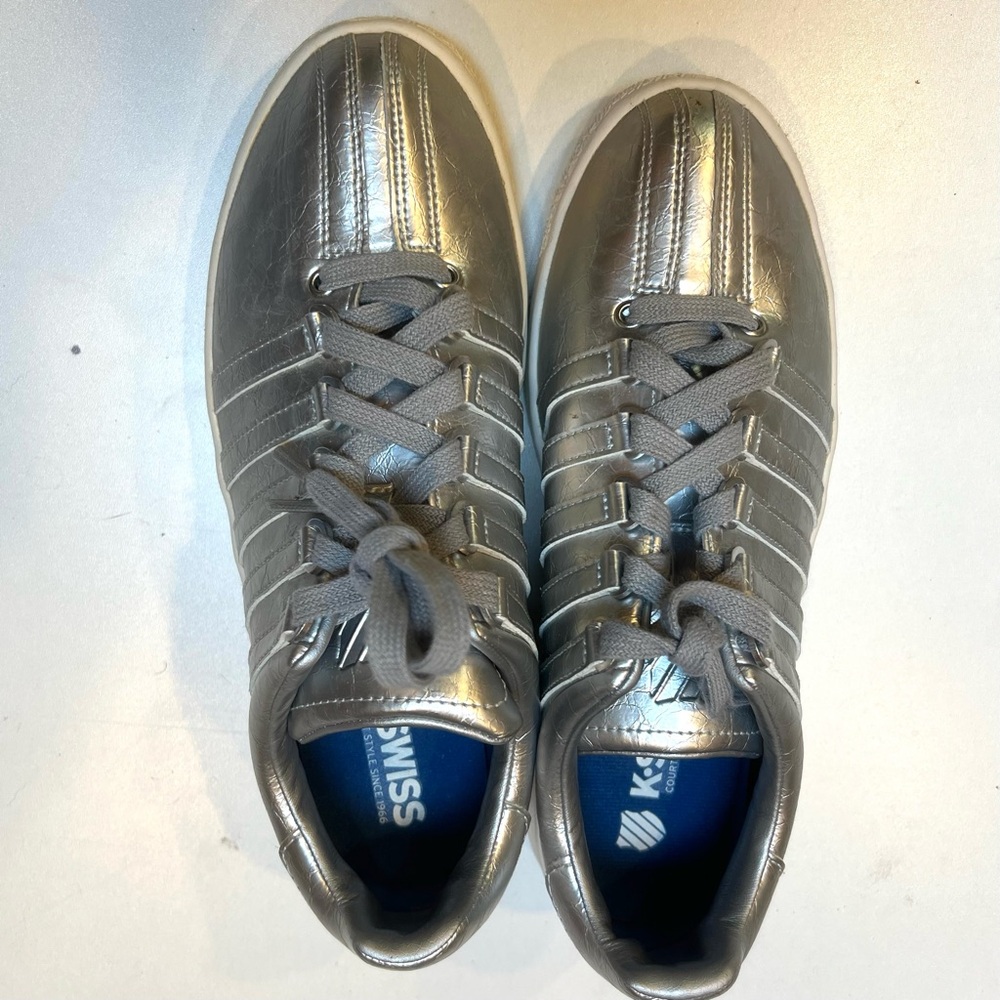K-Swiss Womens Silver Court Sneakers New